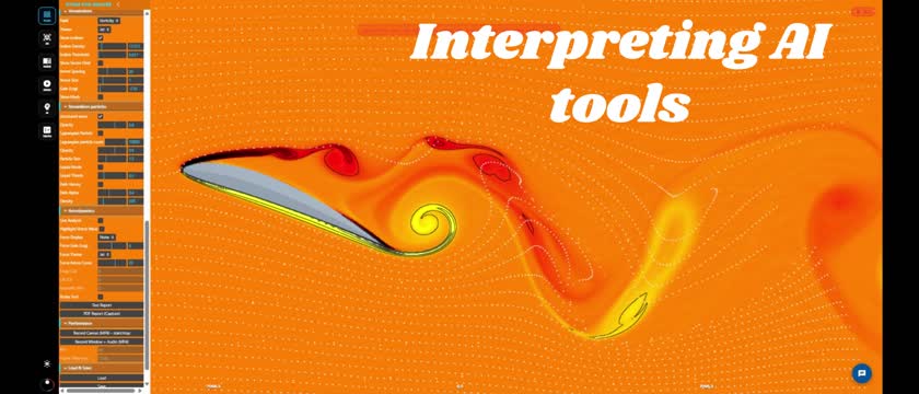 Airfoil flow in OTOM CFD interpreted by a local AI model
