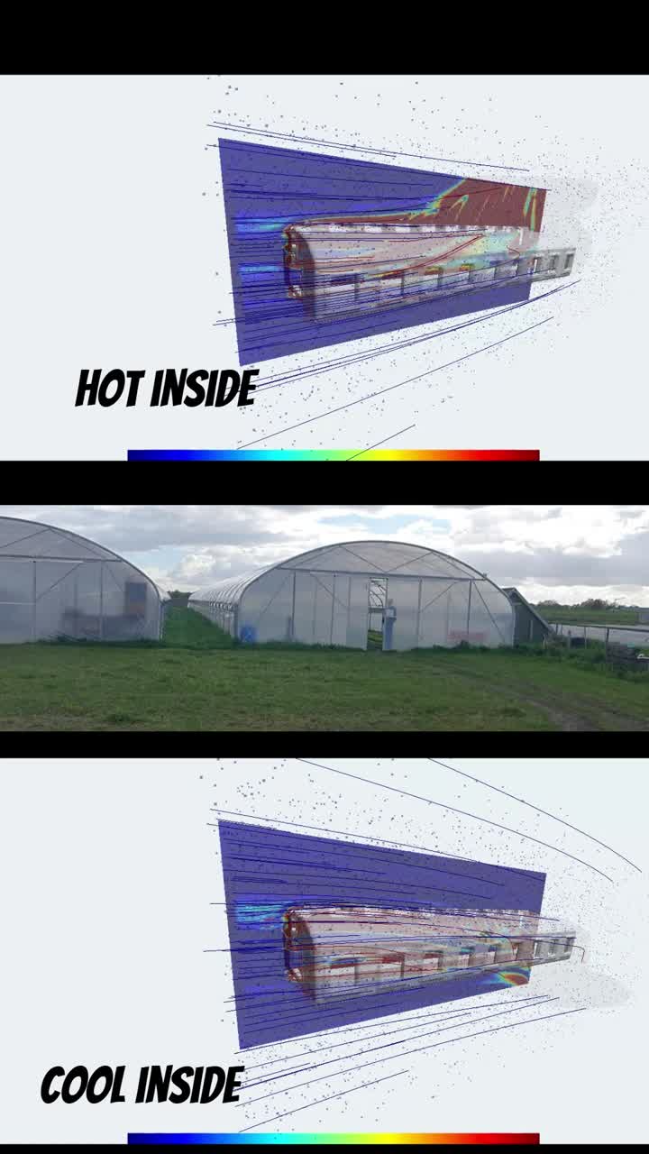 OTOM CFD simulation of airflow inside a greenhouse